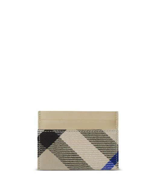Porte-cartes en cuir à carreaux Burberry en coloris Gray