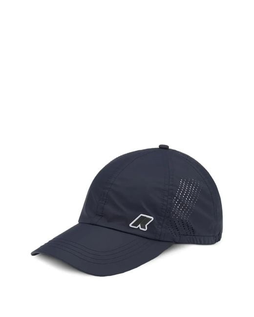 K-Way Blue Verdon Travel Logo-Patch Cap for men