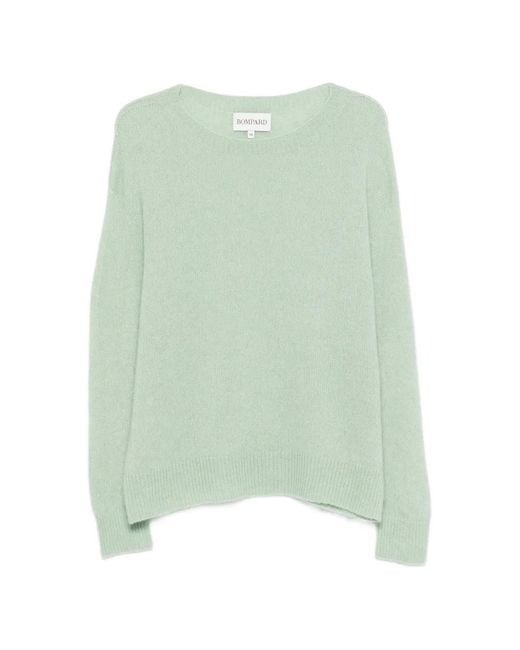 Bompard Green Round-Neck Knit Sweater