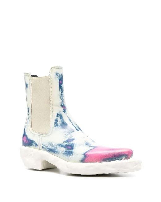 CAMPERLAB Blue Distressed-Effect Ankle Boots
