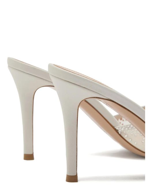 Gianvito Rossi White Rania Embellished Heeled Sandals