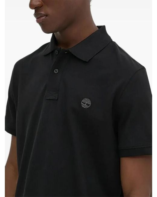 Timberland Black Logo-Detail Polo Shirt for men