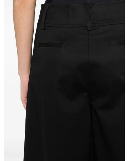 Pinko Black Proteo Wide-Leg Cotton Trousers