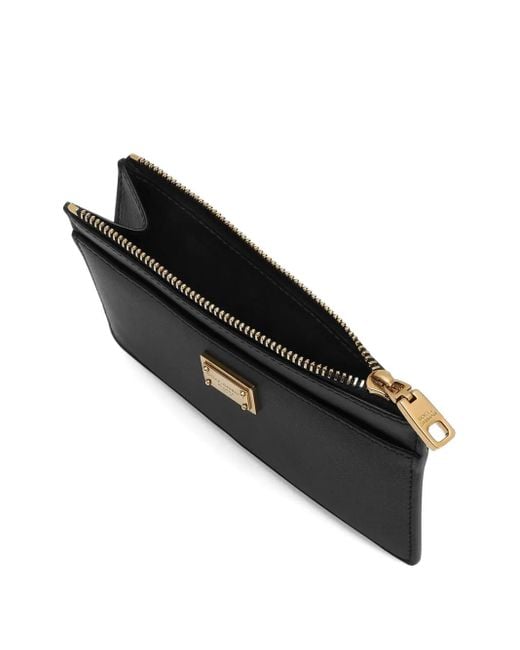 Dolce & Gabbana Black Card Holder With Zip And Tag