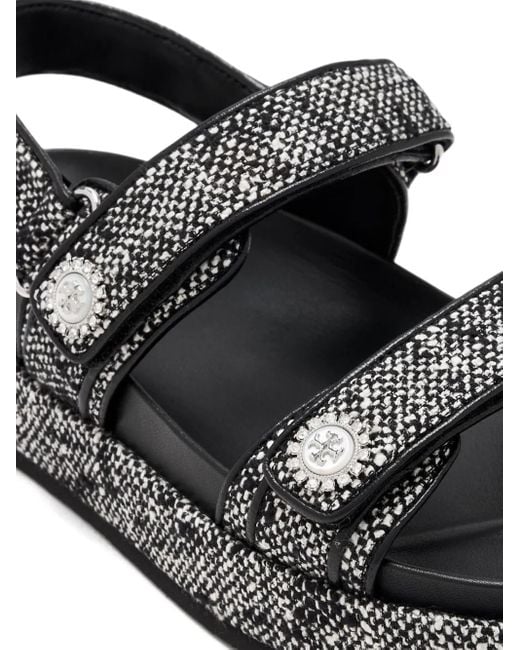 Tory Burch Black Embellished Platform Sandals