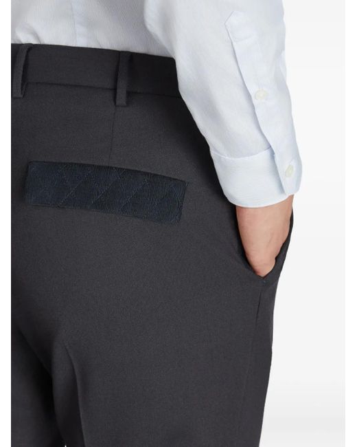 Slowear Black Tapered Wool Trousers for men