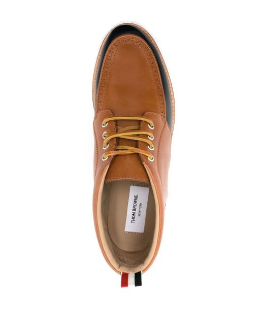 Thom Browne Brown Top Deck Two-Tone Derby Shoes for men