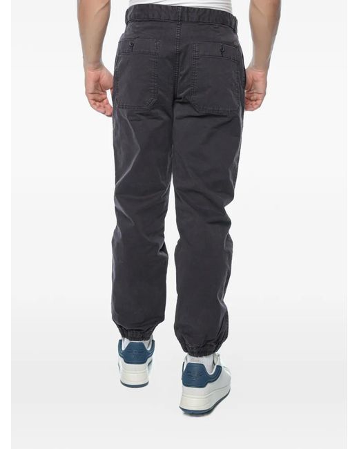 ARMANI EXCHANGE Gray Elasticated-Cuff Trousers for men
