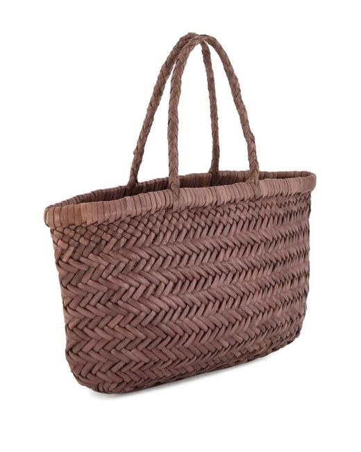 Dragon Diffusion Herringbone-Weave Leather Tote Bag in Brown | Lyst UK