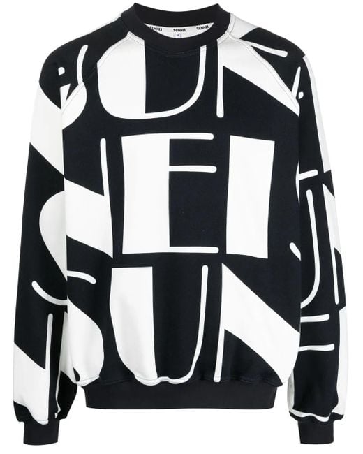 Sunnei Black Sweatshirt Mit Logo-Print