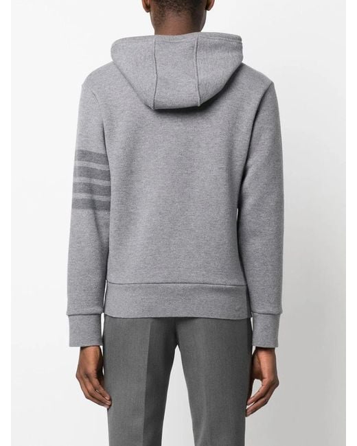 Thom Browne Gray Tricolor Knit Hoodie For for men