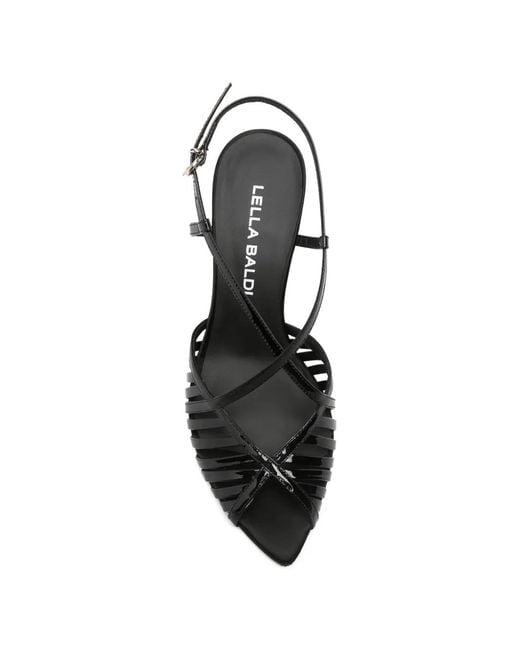 Lella Baldi Metallic Open-Toe Strap Sandals