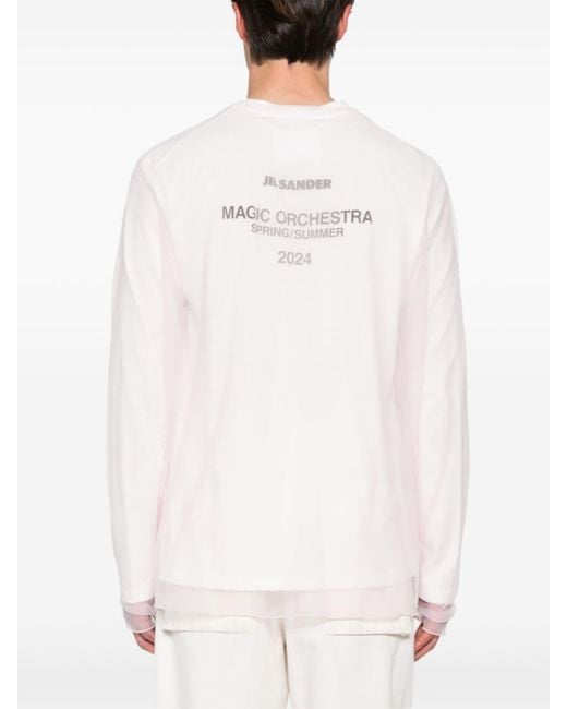 Jil Sander White Layered Cotton T-shirt for men