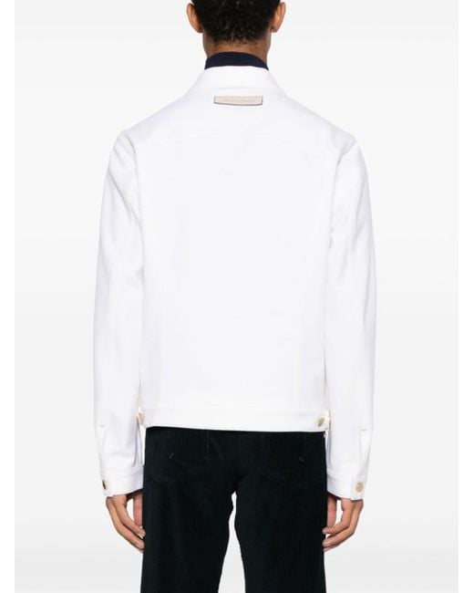 Veste boutonnée à patch logo Jacob Cohen pour homme en coloris White