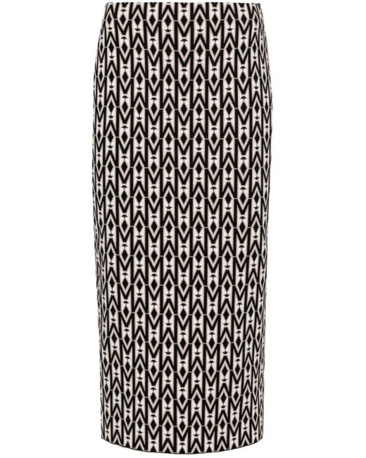 Mackage Black Geometric-pattern Knitted Skirt