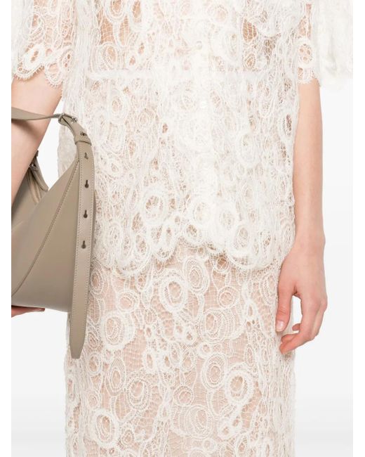 Fabiana Filippi スカラップヘム スカート Natural