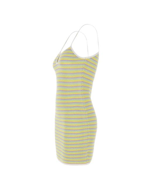 Casablanca Green Bourgeois Striped Keyhole Knit Dress