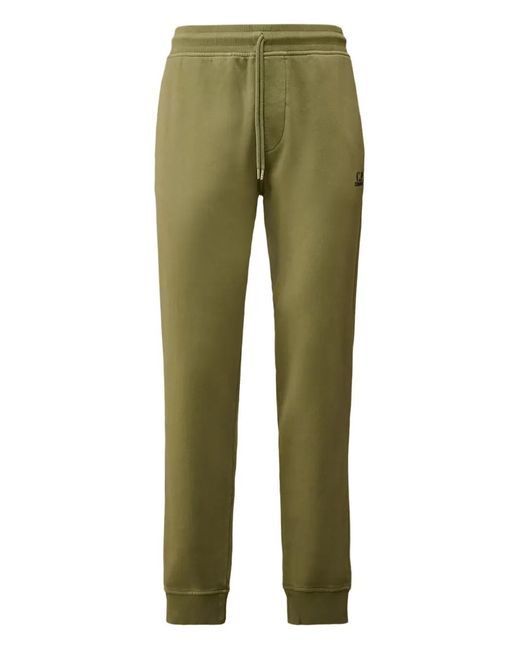 C P Company Green Drawstring-Cuffed Track Pants for men