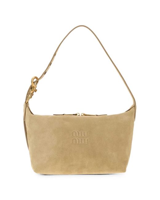 Miu Miu White Suede Shoulder Bag