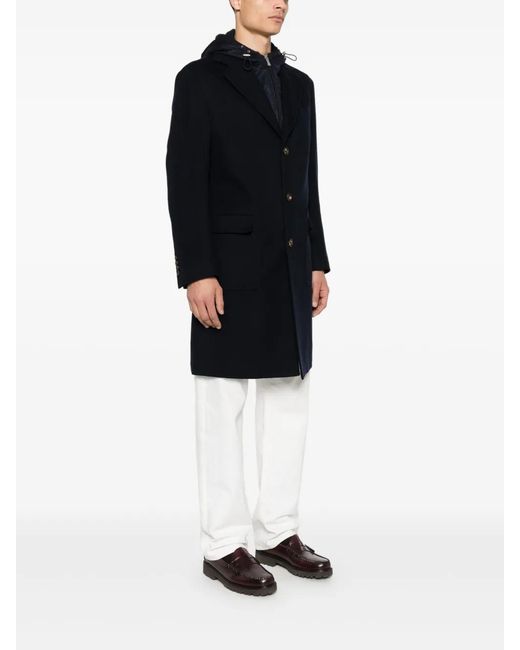 Eleventy Black Panelled Coat for men
