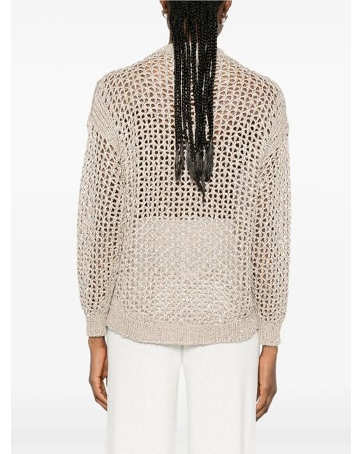 Panicale White Open-Knit Sweater