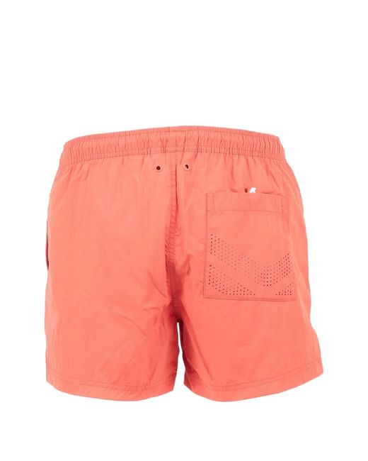 K-Way Pink Logo Beach Shorts for men