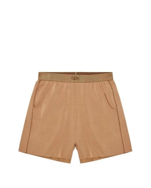 DIESEL Natural Oval-D Logo Shorts