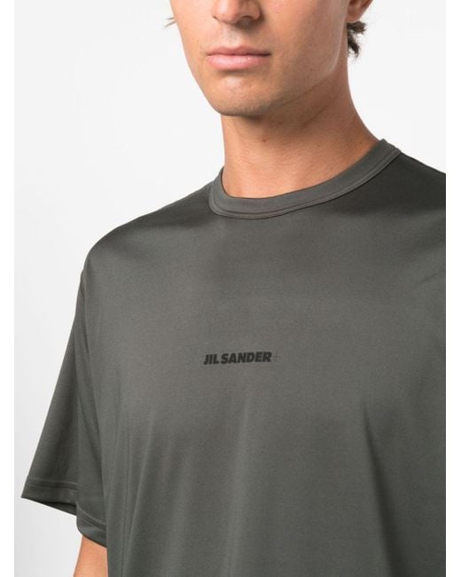Jil Sander Green Logo-print Shortsleeved T-shirt for men