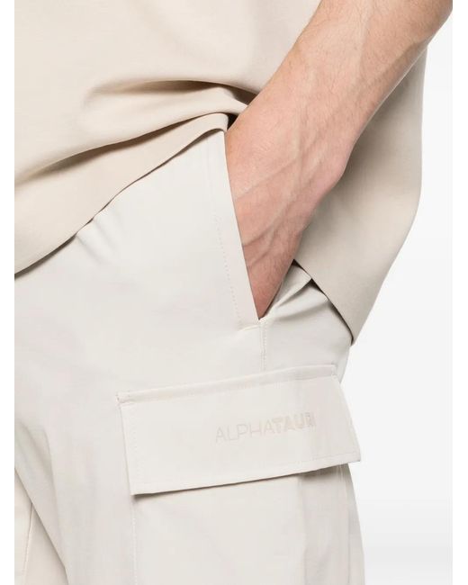 ALPHATAURI White Plix Belt Cargo Pants for men