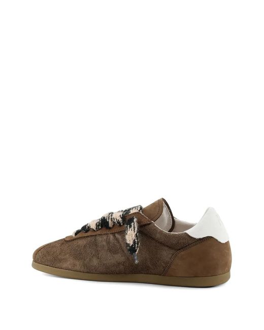 Represent Brown Low-Pro Nubuck Patterned-Laces Sneakers for men