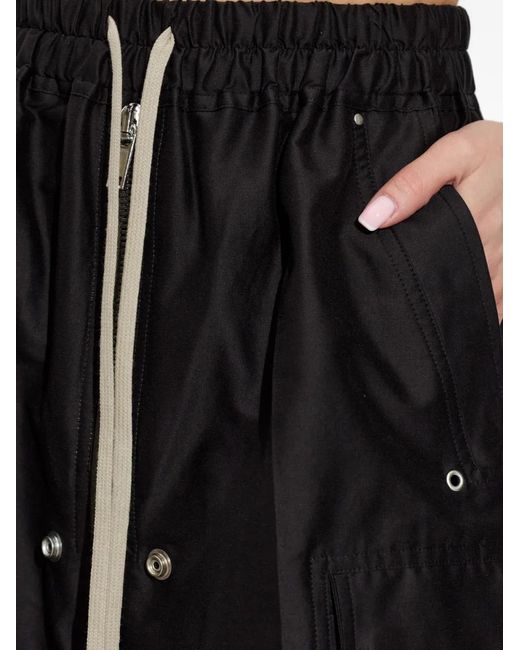 Rick Owens Black Drawstring Pocket Trousers