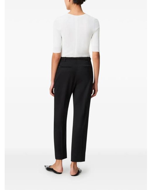 Another Tomorrow Black Peg Pleated Trousers