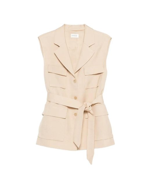 P.A.R.O.S.H. Natural Belt Patch-Pocket Gilet