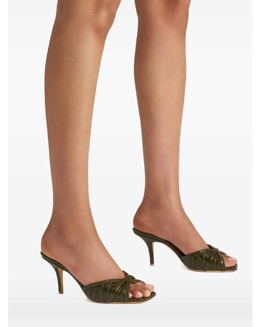 Malone Souliers Metallic Perla Embossed Leather Sandals