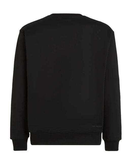 Felpa Con Decorazione di Karl Lagerfeld in Black da Uomo