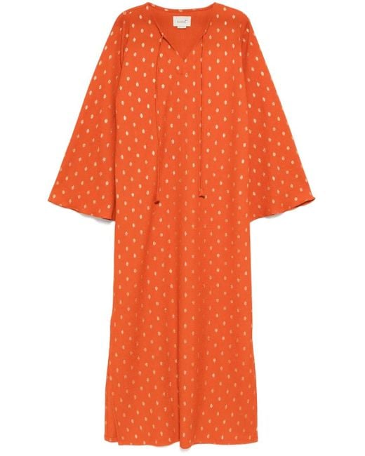 Caftan À Pois Bambah en coloris Orange