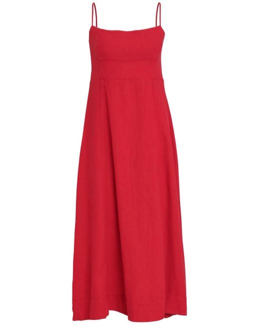 Osklen Red Spaghetti-Strap Dress