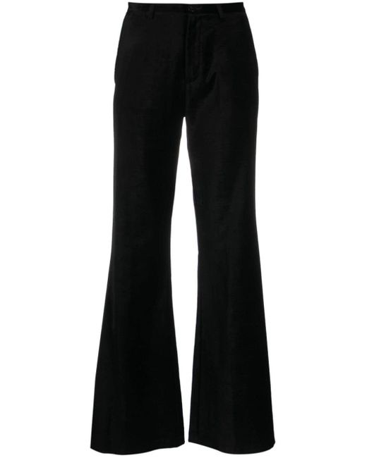 Forte Forte Black High-waisted Velvet Palazzo Trousers