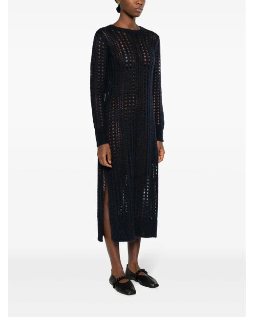 Ganni Black Mohair Lace Dress