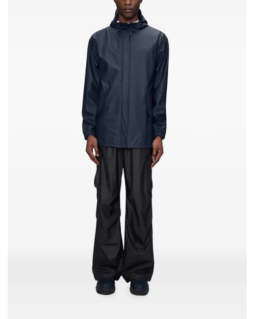 Rains Blue Fishtail Drawstring-Hem Jacket for men