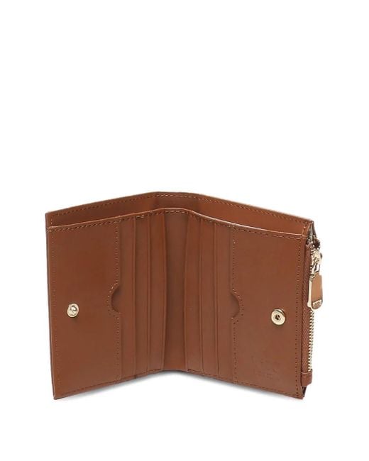 V73 Brown Logo-Detail Zip-Top Wallet