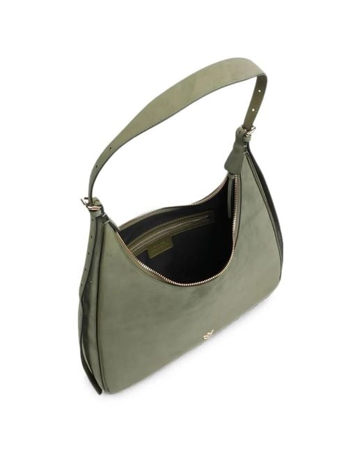 Pinko Green Logo Charm Shoulder Bag