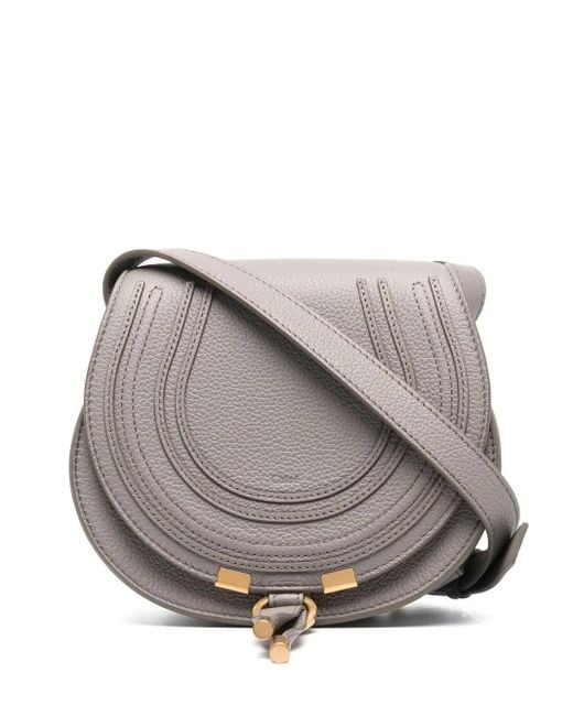 Chloé Gray Marcie Small Leather Saddle Bag