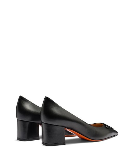 Santoni Black Leather Pumps