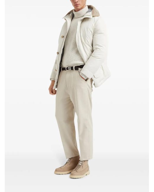 Brunello Cucinelli White Padded Jacket for men