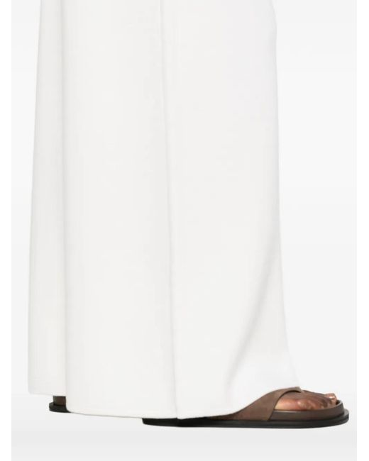 Max Mara White Logo-Appliqué Knitted Trousers
