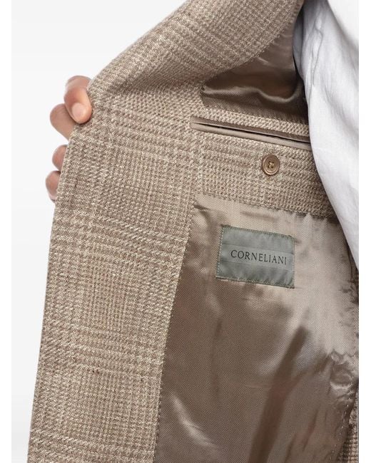 Corneliani Natural Gate Check Blazer for men