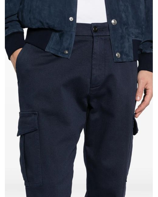 Eleventy Blue Button-Fastening Cargo Pants for men