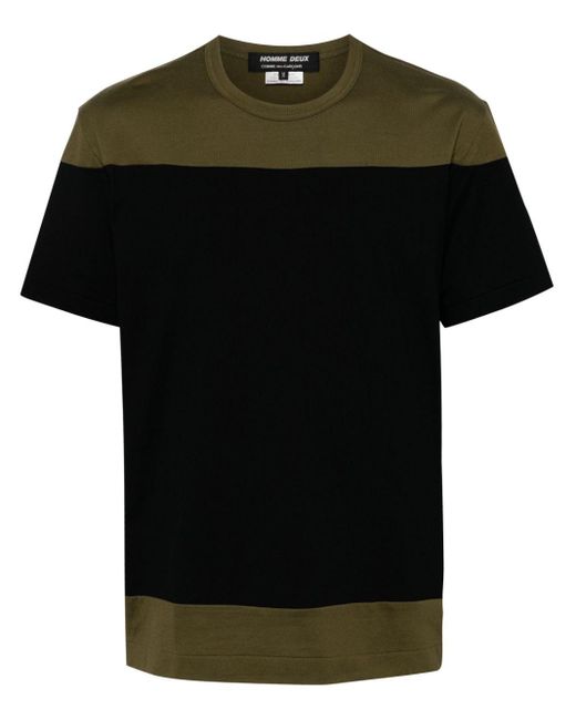 Comme des Garçons Black Colour-block Cotton T-shirt for men