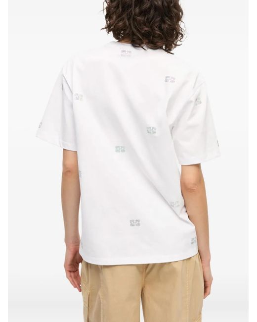 Ganni ラインストーン Tシャツ White